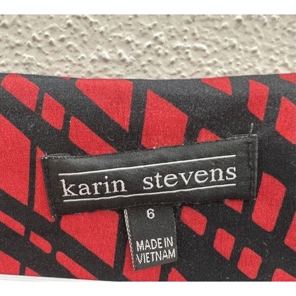 Womens Karin Stevens Dress Size 6 Half Sleeve Red and Black - Picture 5 of 12